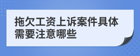 拖欠工资上诉案件具体需要注意哪些