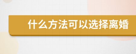 什么方法可以选择离婚