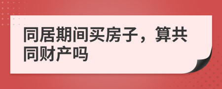 同居期间买房子，算共同财产吗