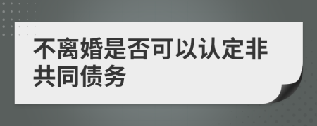 不离婚是否可以认定非共同债务