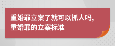 重婚罪立案了就可以抓人吗,重婚罪的立案标准