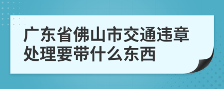 广东省佛山市交通违章处理要带什么东西