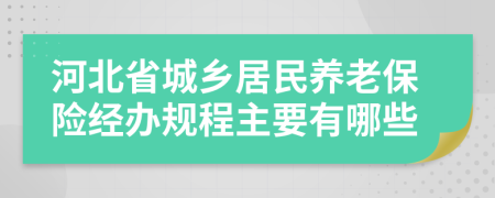 河北省城乡居民养老保险经办规程主要有哪些