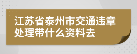 江苏省泰州市交通违章处理带什么资料去