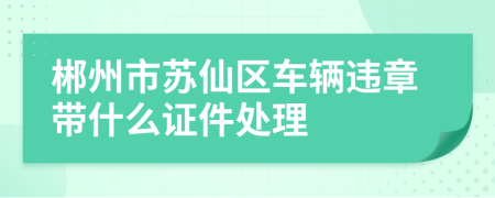 郴州市苏仙区车辆违章带什么证件处理