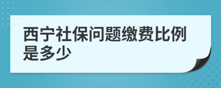 西宁社保问题缴费比例是多少