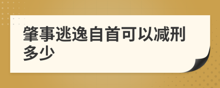 肇事逃逸自首可以减刑多少