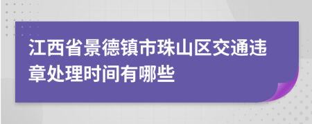 江西省景德镇市珠山区交通违章处理时间有哪些