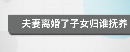 夫妻离婚了子女归谁抚养