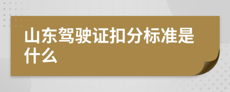 山东驾驶证扣分标准是什么