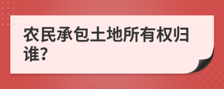 农民承包土地所有权归谁？