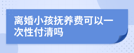 离婚小孩抚养费可以一次性付清吗