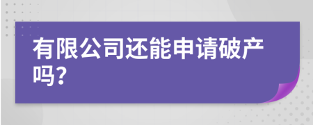 有限公司还能申请破产吗？