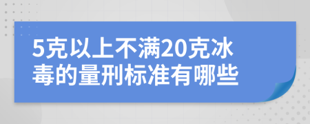 5克以上不满20克冰毒的量刑标准有哪些