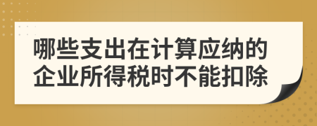 哪些支出在计算应纳的企业所得税时不能扣除