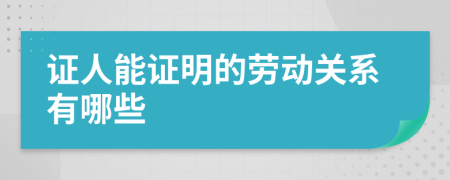 证人能证明的劳动关系有哪些