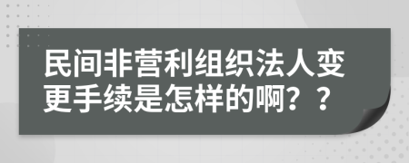 民间非营利组织法人变更手续是怎样的啊？？