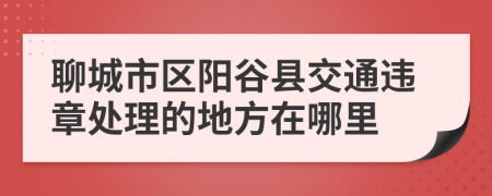 聊城市区阳谷县交通违章处理的地方在哪里