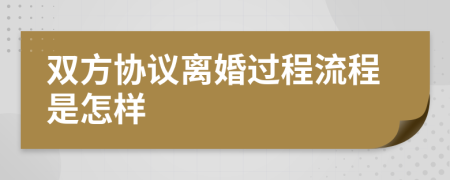 双方协议离婚过程流程是怎样