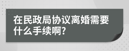 在民政局协议离婚需要什么手续啊?