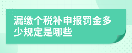 漏缴个税补申报罚金多少规定是哪些