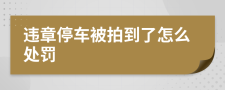 违章停车被拍到了怎么处罚