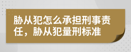 胁从犯怎么承担刑事责任，胁从犯量刑标准