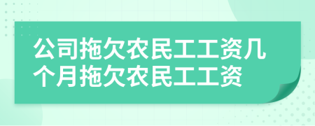 公司拖欠农民工工资几个月拖欠农民工工资