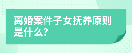 离婚案件子女抚养原则是什么？