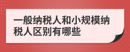 一般纳税人和小规模纳税人区别有哪些