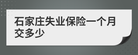 石家庄失业保险一个月交多少