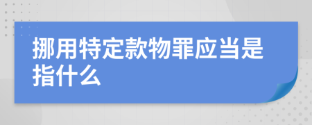 挪用特定款物罪应当是指什么