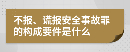 不报、谎报安全事故罪的构成要件是什么