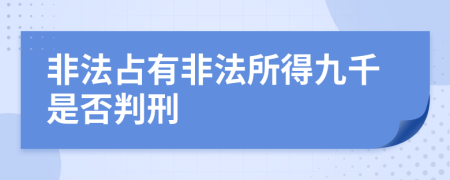 非法占有非法所得九千是否判刑