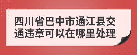 四川省巴中市通江县交通违章可以在哪里处理