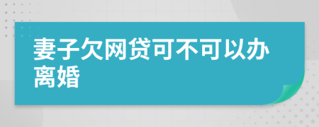 妻子欠网贷可不可以办离婚