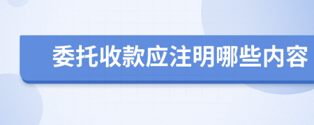 委托收款应注明哪些内容