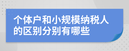 个体户和小规模纳税人的区别分别有哪些