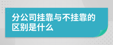 分公司挂靠与不挂靠的区别是什么