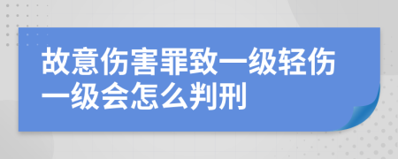 故意伤害罪致一级轻伤一级会怎么判刑