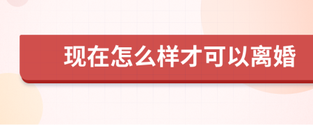 现在怎么样才可以离婚