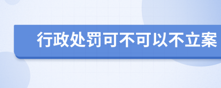 行政处罚可不可以不立案