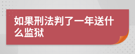 如果刑法判了一年送什么监狱