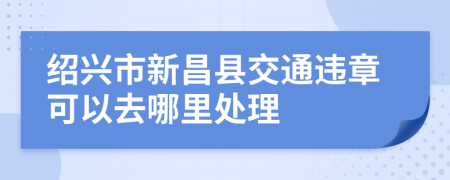 绍兴市新昌县交通违章可以去哪里处理