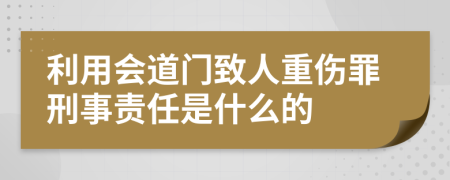 利用会道门致人重伤罪刑事责任是什么的