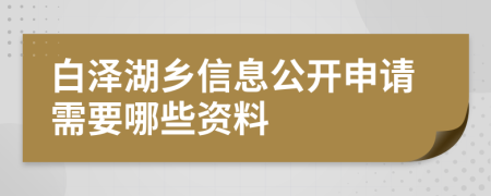 白泽湖乡信息公开申请需要哪些资料