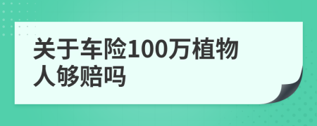 关于车险100万植物人够赔吗