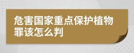 危害国家重点保护植物罪该怎么判