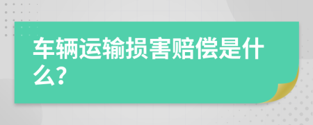 车辆运输损害赔偿是什么？