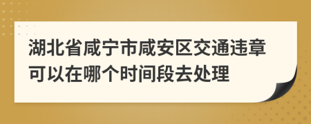 湖北省咸宁市咸安区交通违章可以在哪个时间段去处理